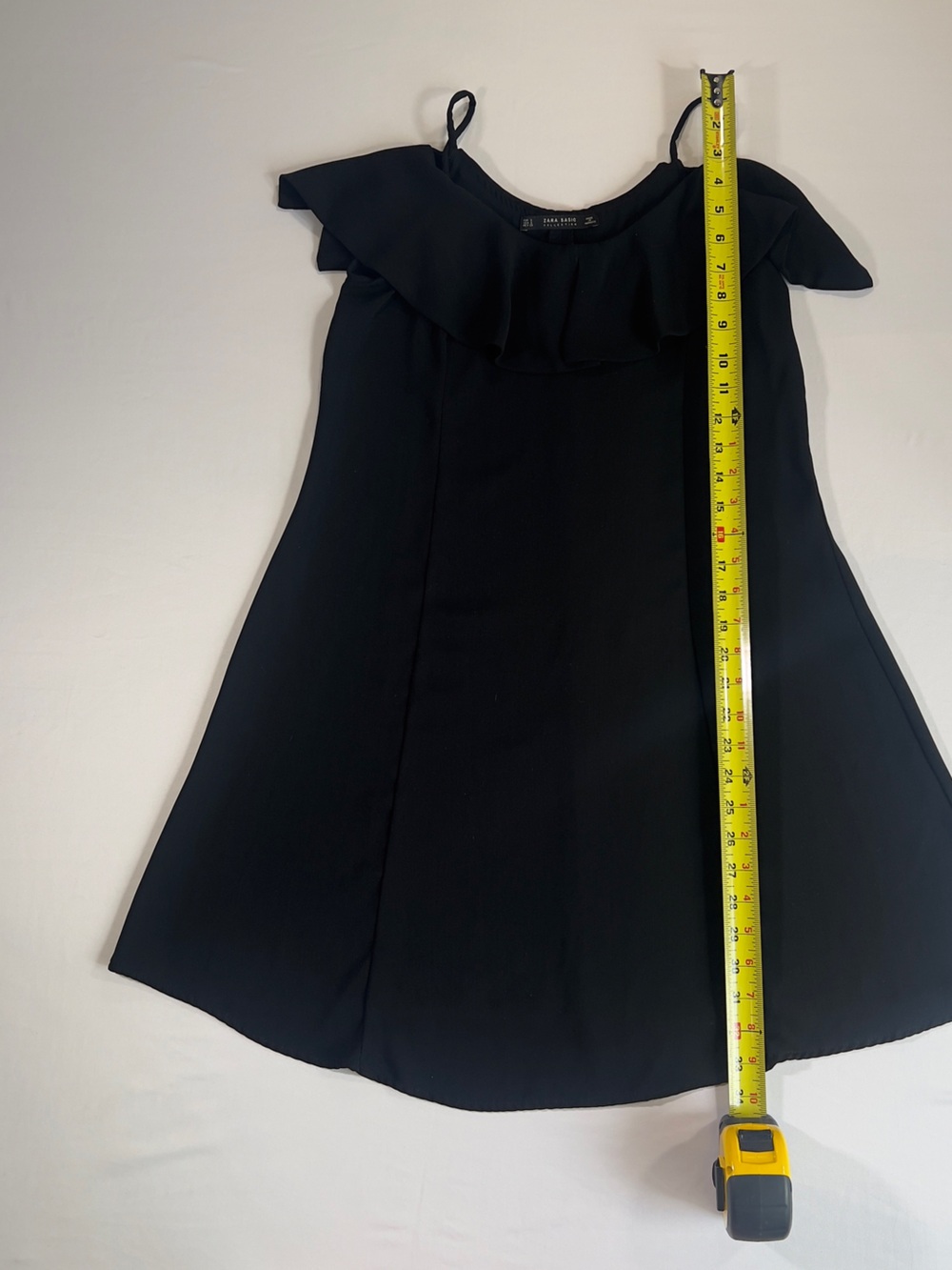 Zara Black Ruffle-Trim Mini Dress - Picture 3 of 5